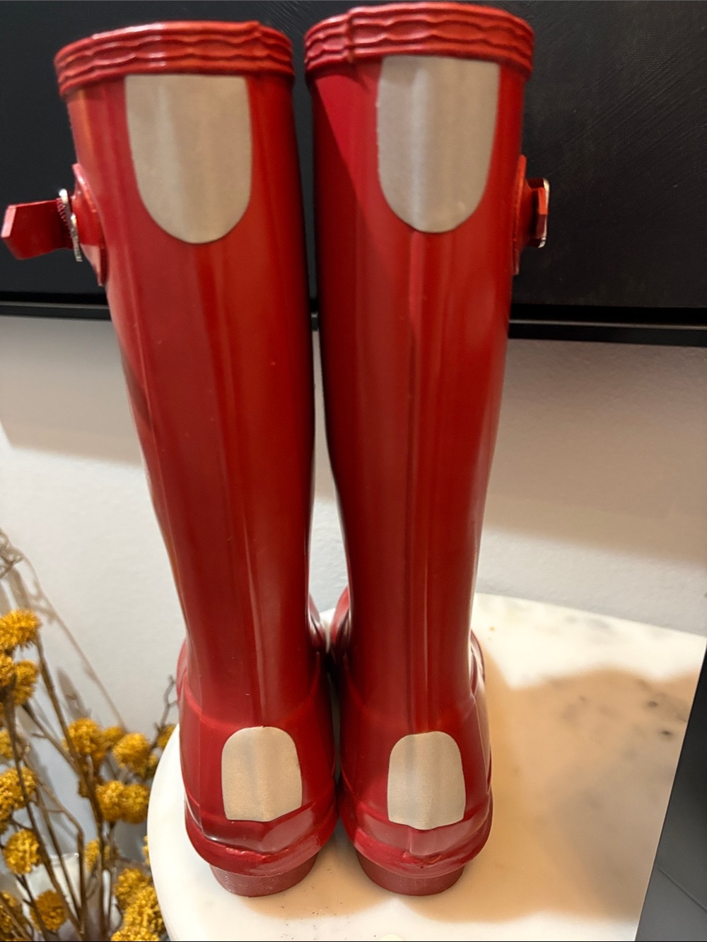 Hunter Kids Bright Red Gloss Rain Boots - Picture 4 of 5